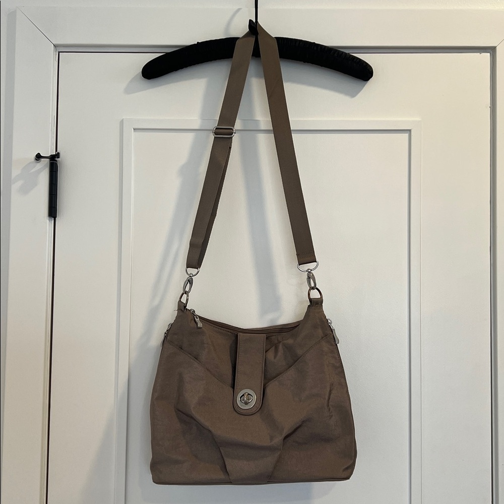 Baggallini Shimmering Taupe Crossbody Bag - Picture 3 of 11